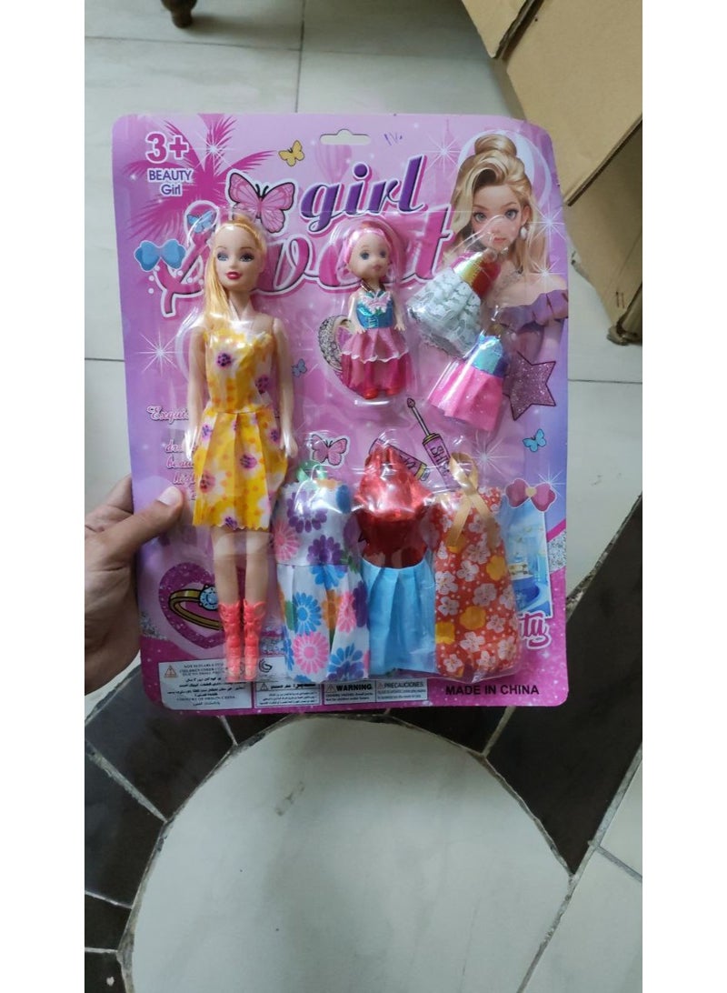 Girls Fashion Doll with Multiple Extra Dresses and Full Outfit Accessories – Dress Up Toy Gift for Kids Ages 3+