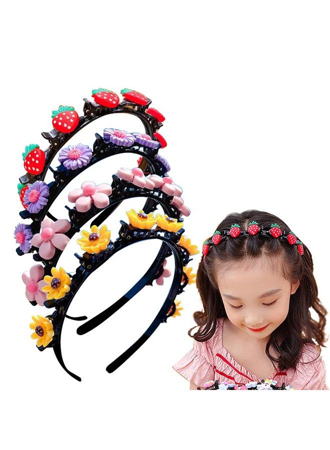 Aaiffey Sweet Princess Hairstyle Hairpin For Girl Double Layer Headbands With Clips Twist Plaitfashion Hair Hoops Cute Double Bangs Hairpin Headbands For Women Girls 4Pcs - Image 1