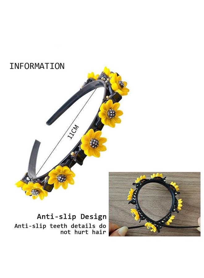 Aaiffey Sweet Princess Hairstyle Hairpin For Girl Double Layer Headbands With Clips Twist Plaitfashion Hair Hoops Cute Double Bangs Hairpin Headbands For Women Girls 4Pcs - Image 3