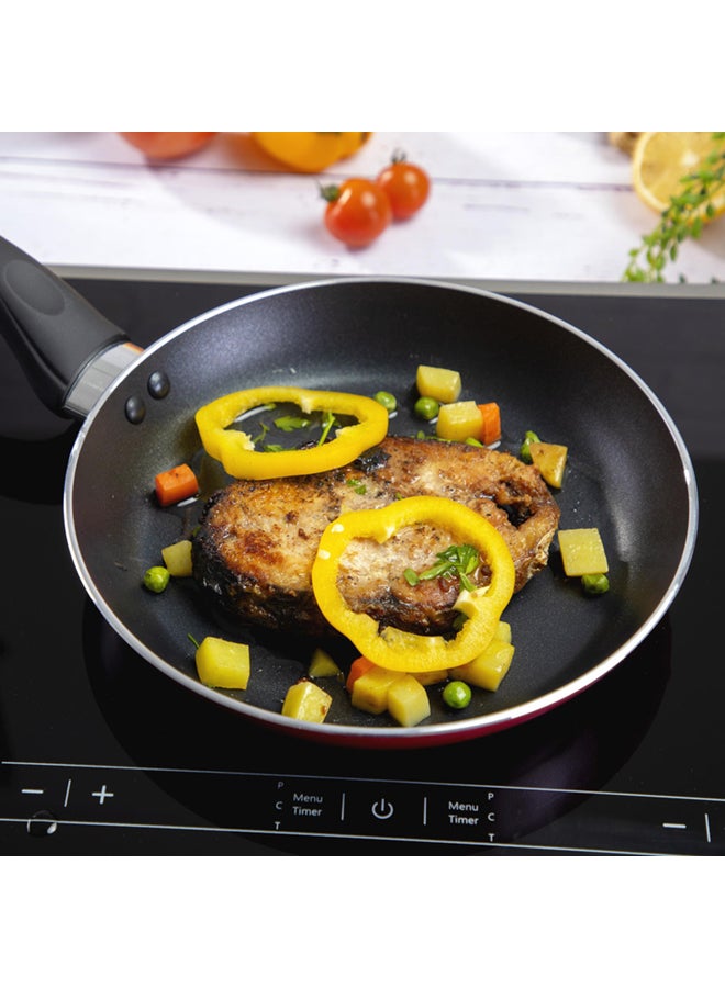 Royalford Aluminum 3 Layer Non-Stick Coating Fry Pan with  Ergonomic Handle Red - Image 5