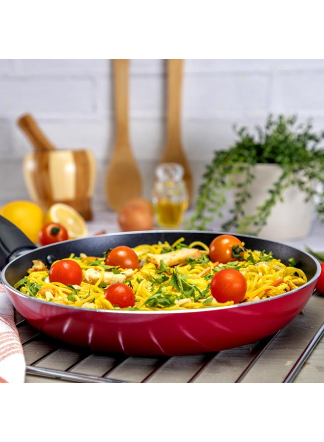 Royalford Aluminum 3 Layer Non-Stick Coating Fry Pan with  Ergonomic Handle Red - Image 4