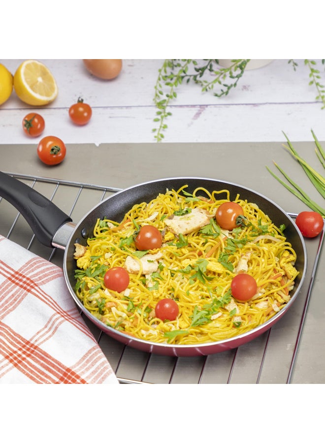 Royalford Aluminum 3 Layer Non-Stick Coating Fry Pan with  Ergonomic Handle Red - Image 3