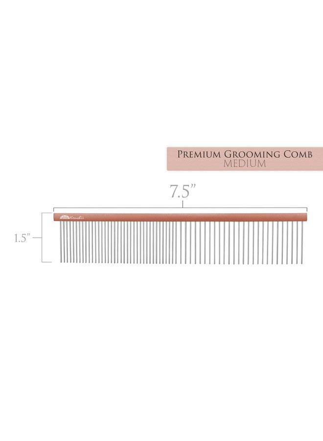 Kenchii Premium Satin Rose Gold Grooming Combs (Medium) - Image 3
