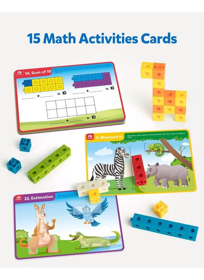 Coogam - Math Cubes Manipulatives Number Counting Blocks With Activity Snap Linking Cube Math Construction Toy Gift For Preschool Kindergarten Learning - Image 1