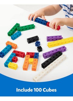 Coogam Math Cubes Manipulatives Number Counting Blocks With Activity Snap Linking Cube Math Construction Toy Gift For Preschool Kindergarten Learning  - Image 3