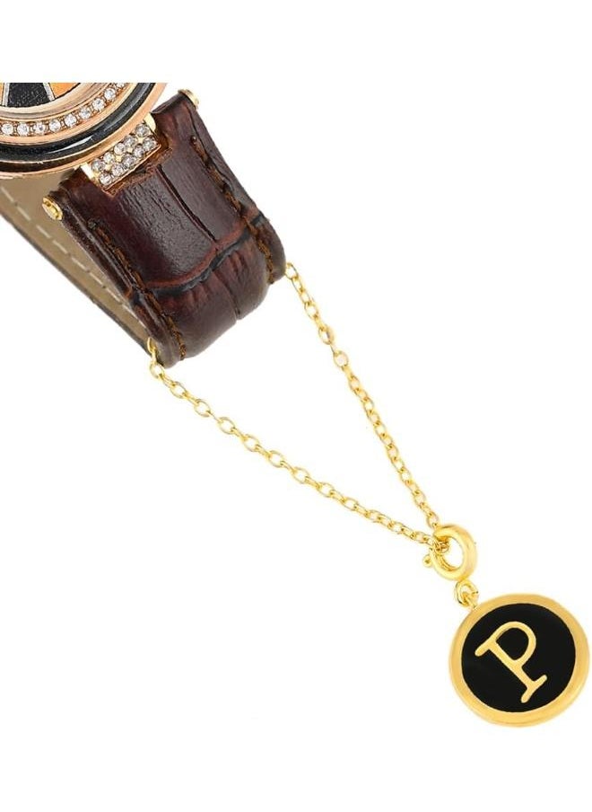 VOYLLA - Valentine's Day Collection Alphabet P Black Enamel Charm - Image 1