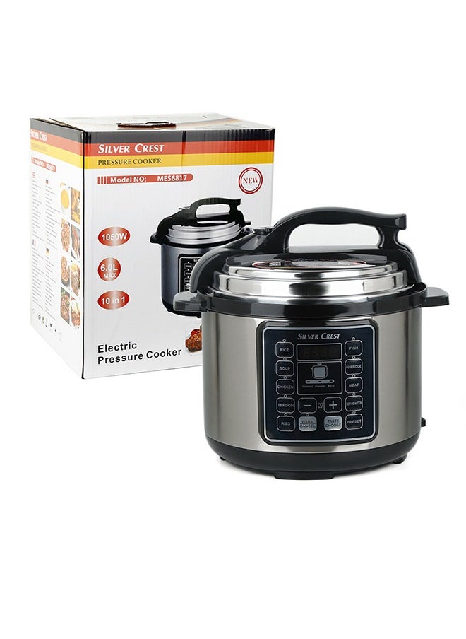 SILVER CREST - 10 In 1 Electric Pressure Cooker Instant Programmable Smart Pot 1050 Watts Rice Cooker, 6 Liters, 10 Smart Programs Black MES6817 - Image 1