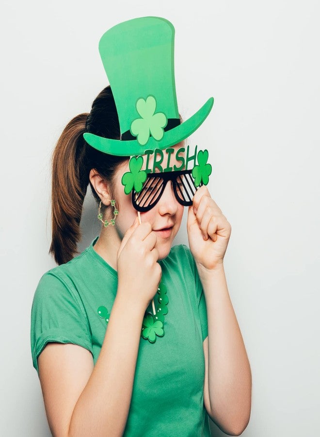 Cicod St Patrick's Day Earrings for Women,Irish Shamrock Green Hoop Earrings Green Clover Crystal Opal Drop Dangle Earrings Good Luck St patrick's Day Outfit Holiday Jewelry (Hoop) - Image 4