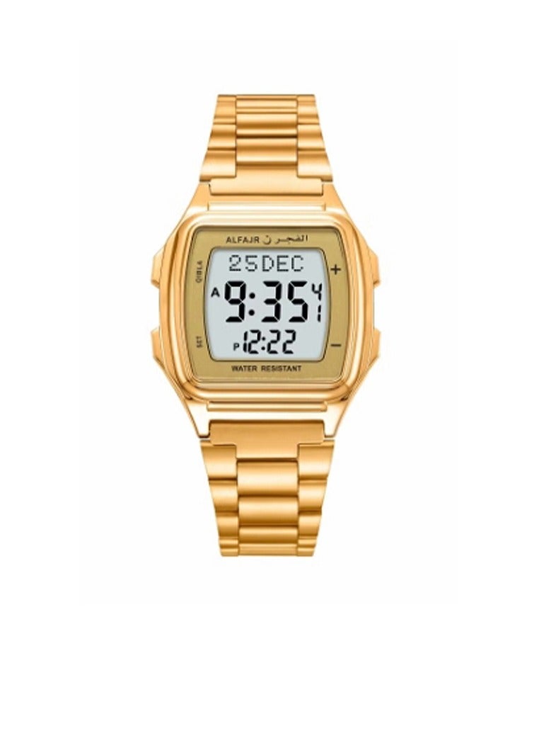 Al Fajr Men's Water Resistant Stainless Steel Digital Watch WP-04GW