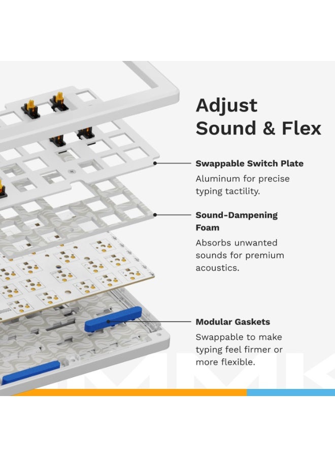 Glorious GMMK 3 HE 75% Hall Effect Mechanical Keyboard Dual HotSwap Support Glorious Fox HE Linear Magnetic Switches (Arabic) - White - Image 3