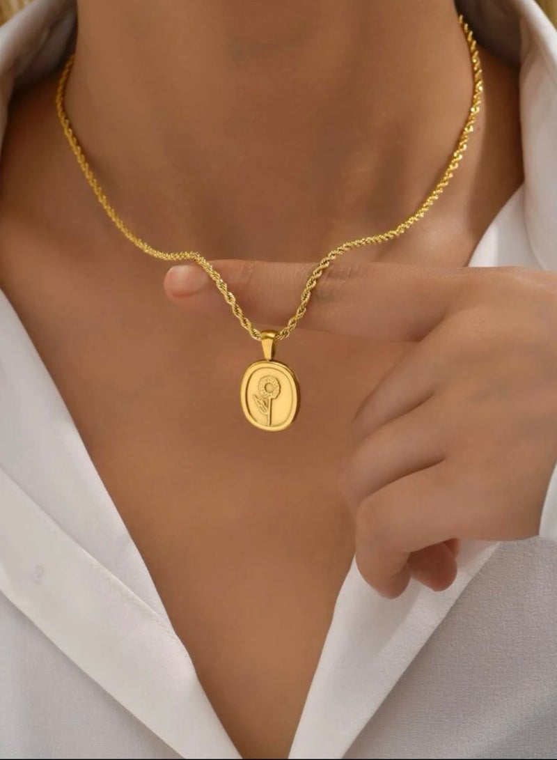 Jewelry 4You Elegant Stainless Steel Gold Plated Necklace For Women - Image 3