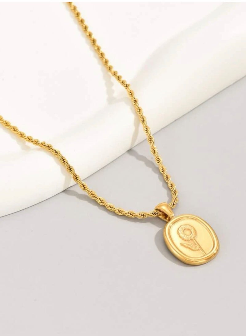 Jewelry 4You Elegant Stainless Steel Gold Plated Necklace For Women - Image 2