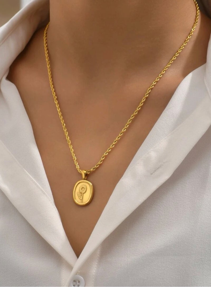 Jewelry 4You Elegant Stainless Steel Gold Plated Necklace For Women - Image 1