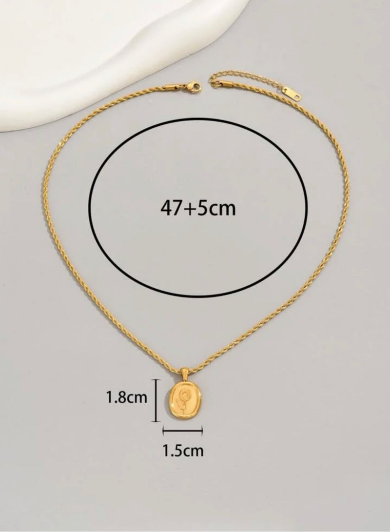 Jewelry 4You Elegant Stainless Steel Gold Plated Necklace For Women - Image 4