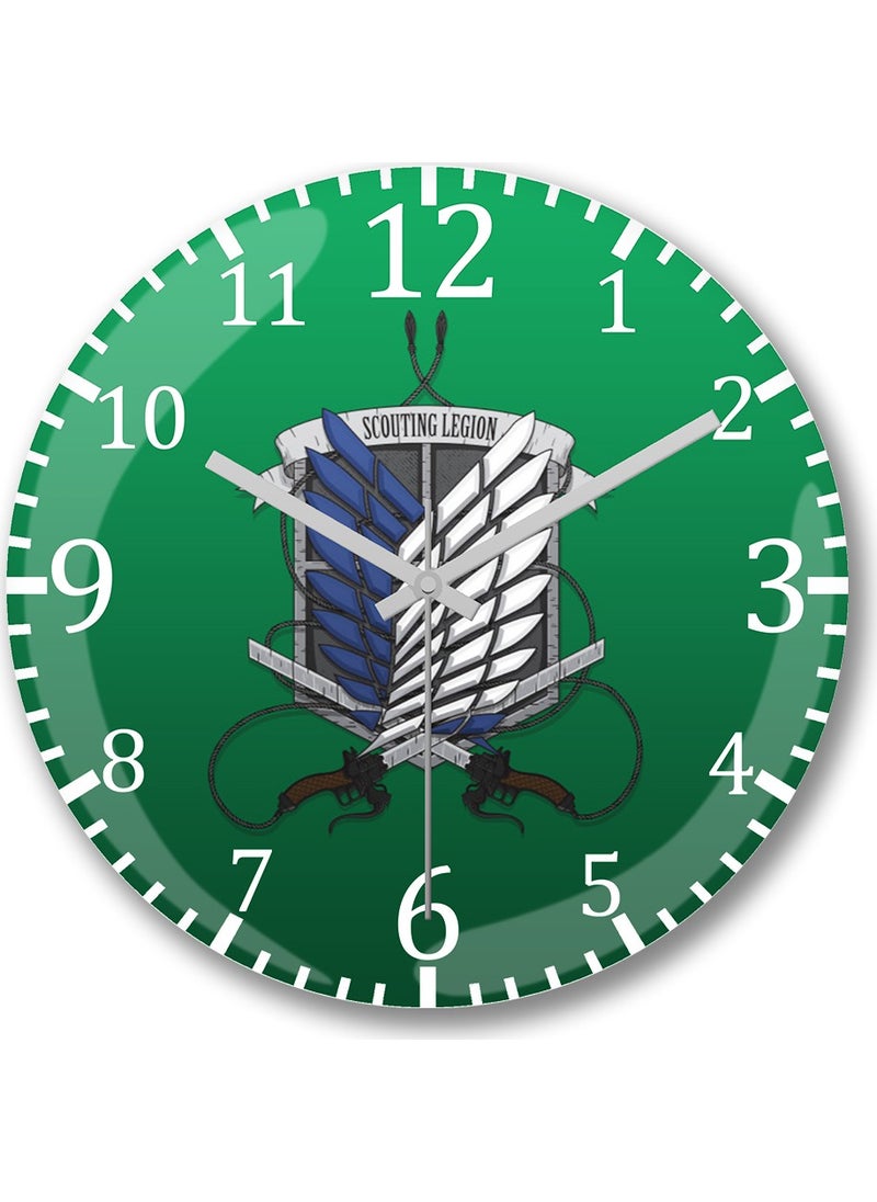 Baskı Dükkanı - Print Shop Attack On Titan Scouting Legion Wall Clock Domed Real Glass - Image 1