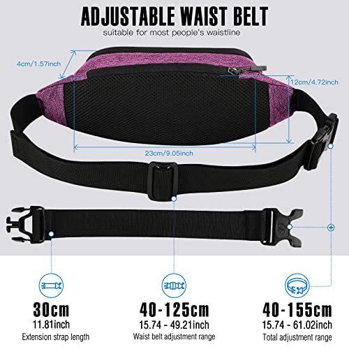 WATERFLY Fanny Pack Waist Bag: Small Hip Pouch Bum Bag Fannie Pack Phanny Fannypack Waistpack Bumbag Beltbag Sport Slim Fashionable for Jogging Hiking Hiker Woman Man - Image 3