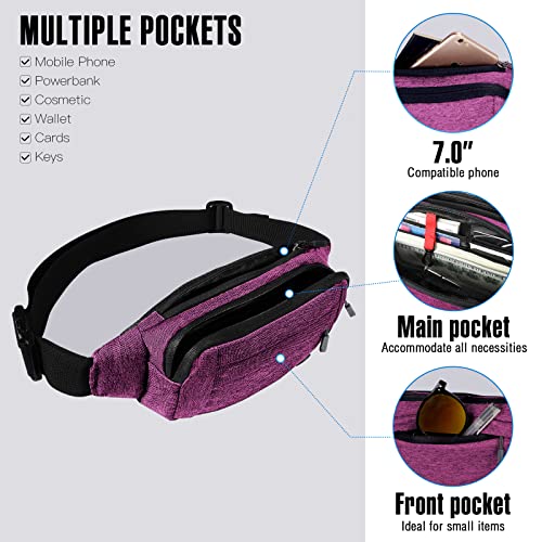 WATERFLY Fanny Pack Waist Bag: Small Hip Pouch Bum Bag Fannie Pack Phanny Fannypack Waistpack Bumbag Beltbag Sport Slim Fashionable for Jogging Hiking Hiker Woman Man - Image 2