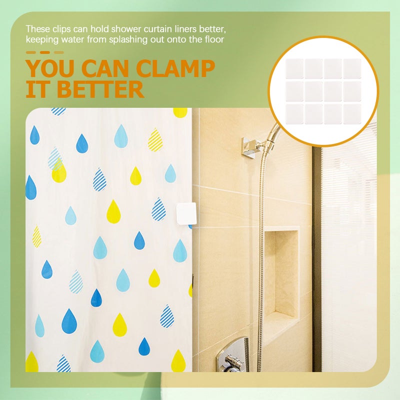 Curtain Hook Clips, Self-Adhesive for Bathrooms, Strong Adhesion to Hold Liners - Image 5