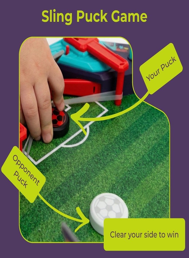 OLEOCA Soccer Board Game - 2 in 1 Foosball & Sling Puck Game Set with Dual Control Handles, Scorekeeper and Goal Bell, Soccer Toys for Kids Ages 3+ - Image 5
