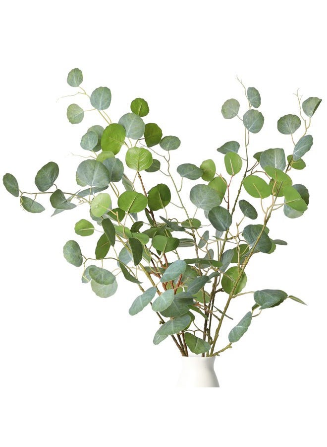 Melorca&Guilla Artificial Plants,6PCS 43.3" Green Eucalyptus Faux Branches for Vase,Artificial Plants for Shop Garden Office Home Décor (6, Green Blue Eucalyptus) - Image 1