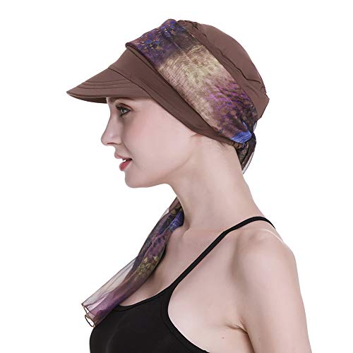 FocusCare Chemo Cap for Women with Cancer Scarf Headwear Brown - Image 4