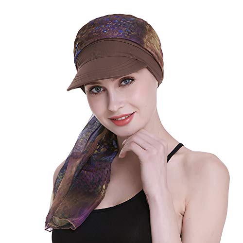 FocusCare Chemo Cap for Women with Cancer Scarf Headwear Brown - Image 3