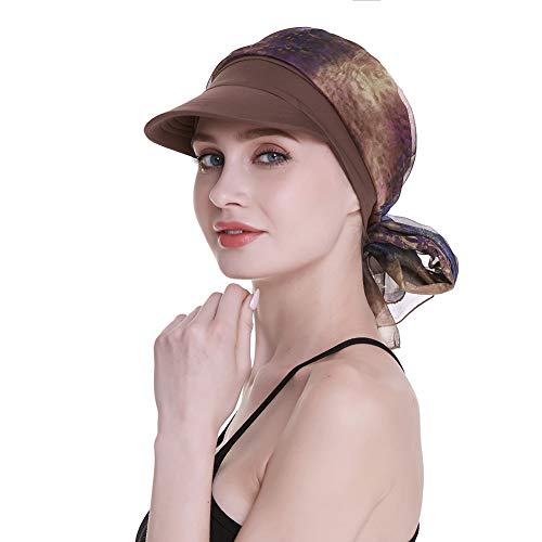 FocusCare Chemo Cap for Women with Cancer Scarf Headwear Brown - Image 1