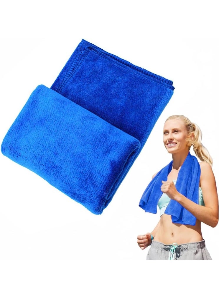 Fabienne Microfiber Gym Towel 50 × 90 cm – Quick-Dry, Soft, Lightweight & Highly Absorbent Sports Towel for Gym, Yoga & Travel (Blue) - Image 1