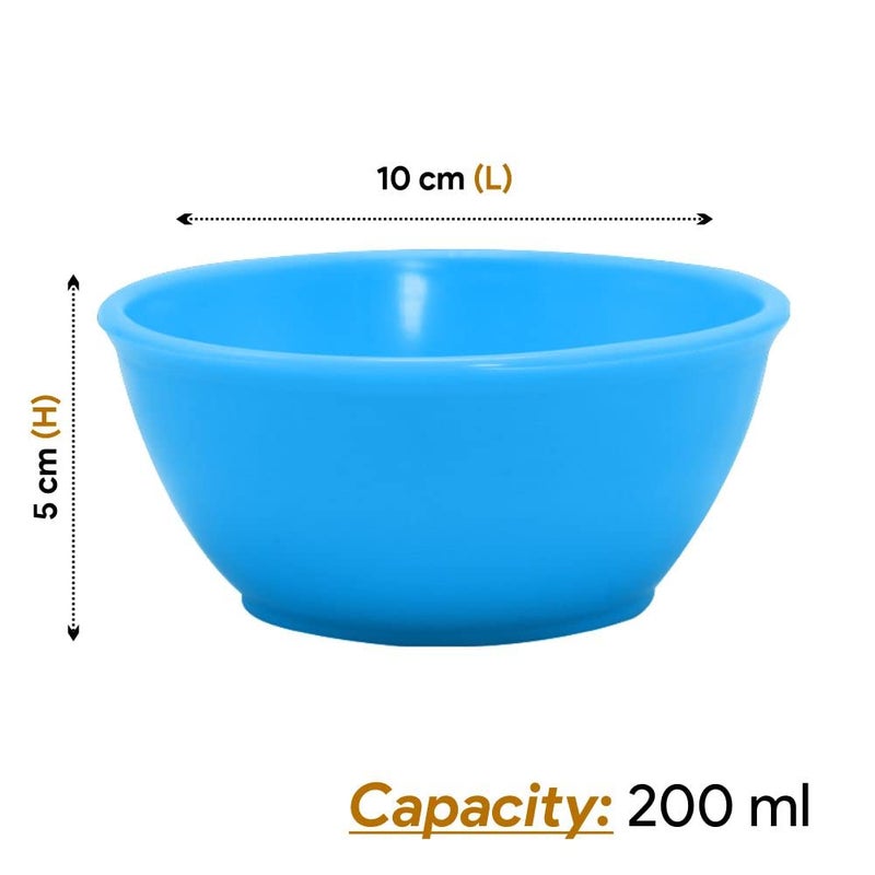 Wonder Wonder Homeware Premium Microwave Safe Round Plain Katori Set Set of 12 200 ml Blue Color Yellow Cyan  - Image 2