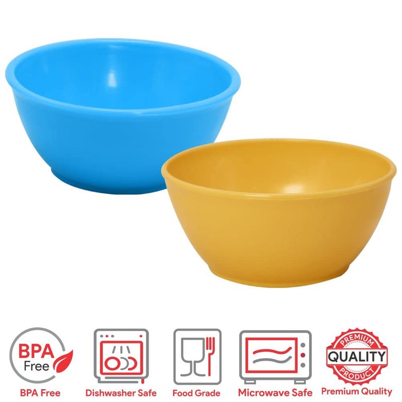 Wonder Wonder Homeware Premium Microwave Safe Round Plain Katori Set Set of 12 200 ml Blue Color Yellow Cyan  - Image 4