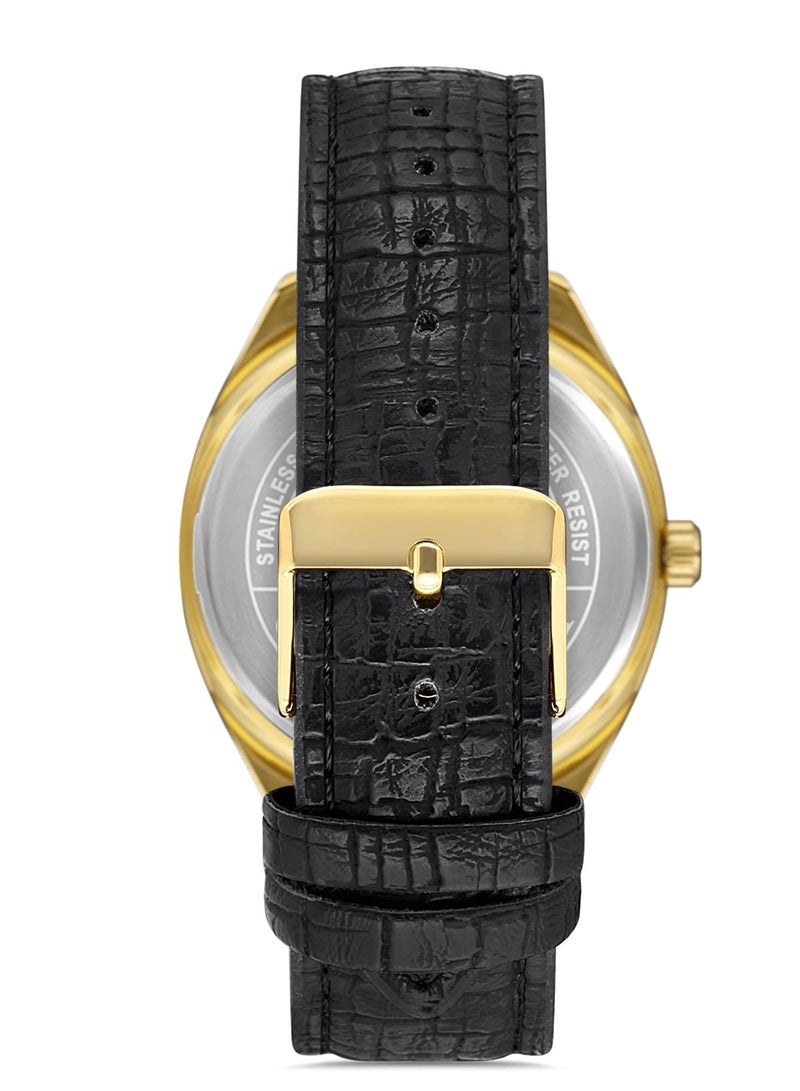 Omax Men's Black Luxury Wrist Watch, Watches for Men, Stainless Watches, Leather Band, Analog Dial, Waterproof Watch, 1 Year Warranty - Image 3