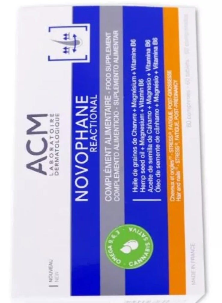ACM Novovan Reactional ACM 60 Capsules (A nutritional supplement specially designed to support hair and nails. It contains a group of essential vitamins and minerals that help reduce hair loss and promote healthy growth. In addition to strengthening nails.) - Image 2