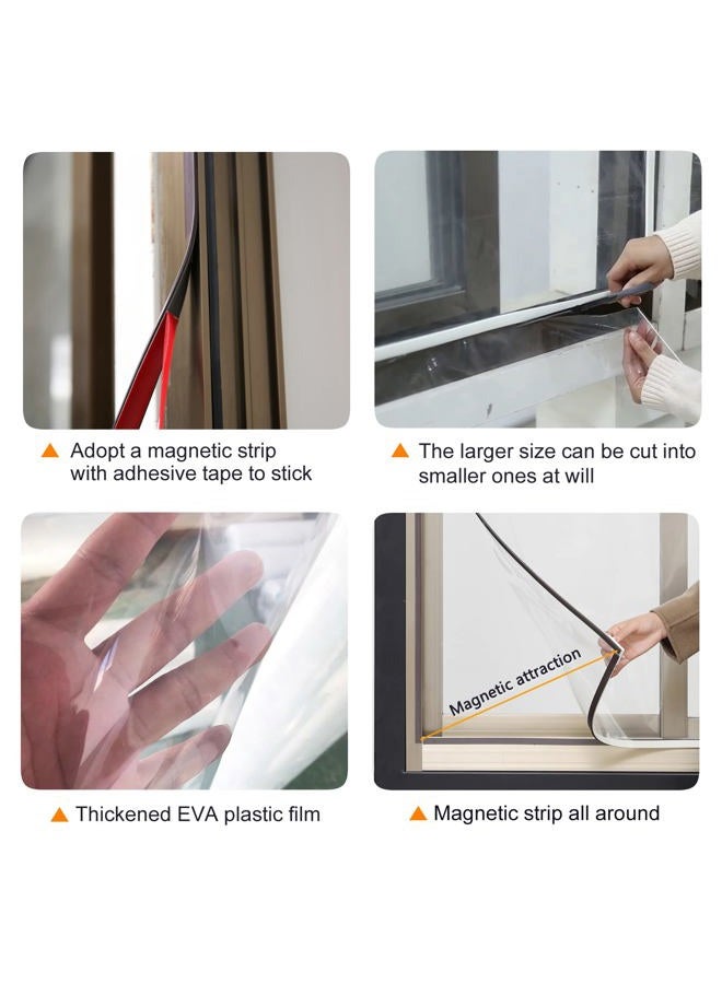 JOOFAN Magnetic Window Insulation kit for Winter Heavy Duty Window Insulation Film with Full Frame Magnetic Strip Window Coverings to Keep Cold Out Storm Warm in Winter and Cool in Summer（56"X35"） - Image 3