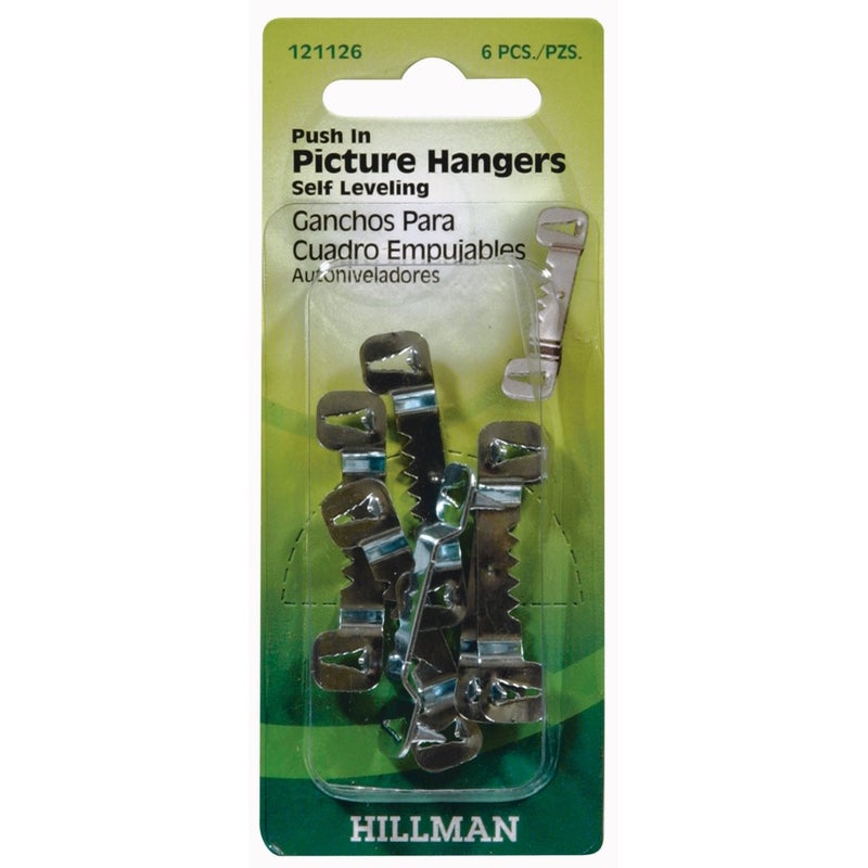 Hillman 121126 Push-in Self-Leveling Sawtooth Hangers 6 Pack