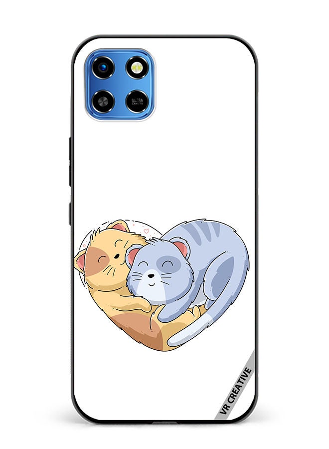 VR CREATIVE Protective Case Cover For Infinix Smart 6 HD Klover Cat Design Multicolour - Image 1