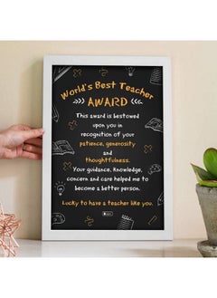 Indigifts Teachers Day Gift - World Best Teacher Printed Certificate 27 X 19 CM Digital Art Print Photo Paper Poster for Home Room - Gift for Teachers by Students:: Mentor Gifts - pzsku/ZF14A9FC889535D928758Z/45/_/1740118381/6de0325e-0fd3-464d-bb31-b01f897db144