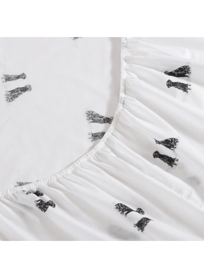 Eddie Bauer - Twin Sheets, Cotton Percale Bedding Set, Crisp & Cool Home Decor (Labrador Fields White, Twin) - Image 2