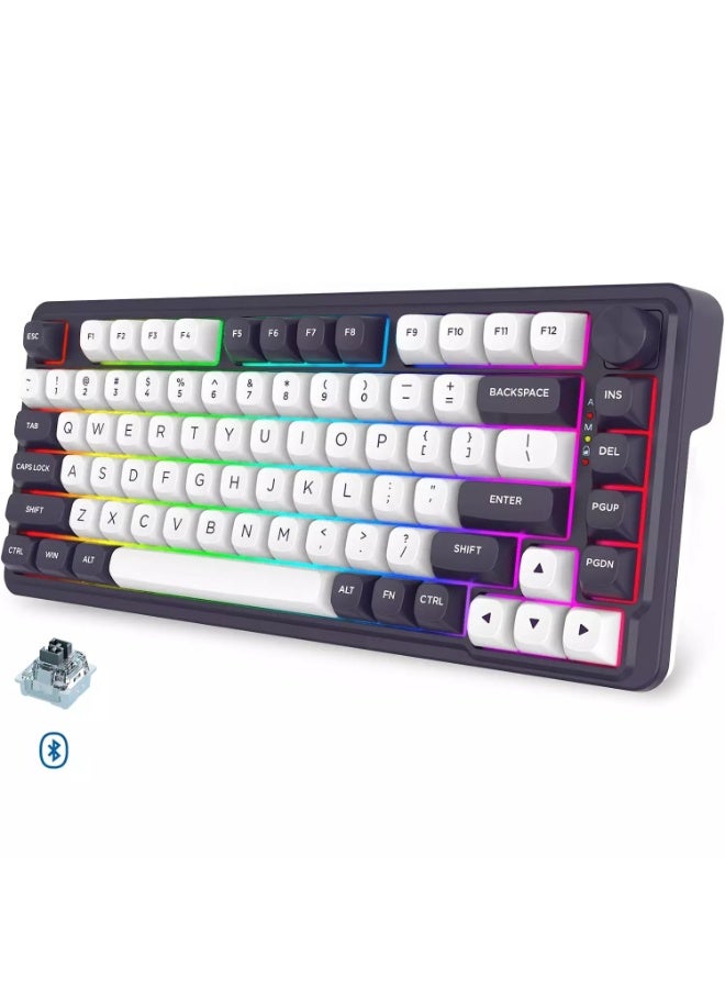 ريد راجون Redragon K715 Pro Wired Bluetooth Custom Qmk Via Mechanical Gaming Keyboard 81 Keys Progr