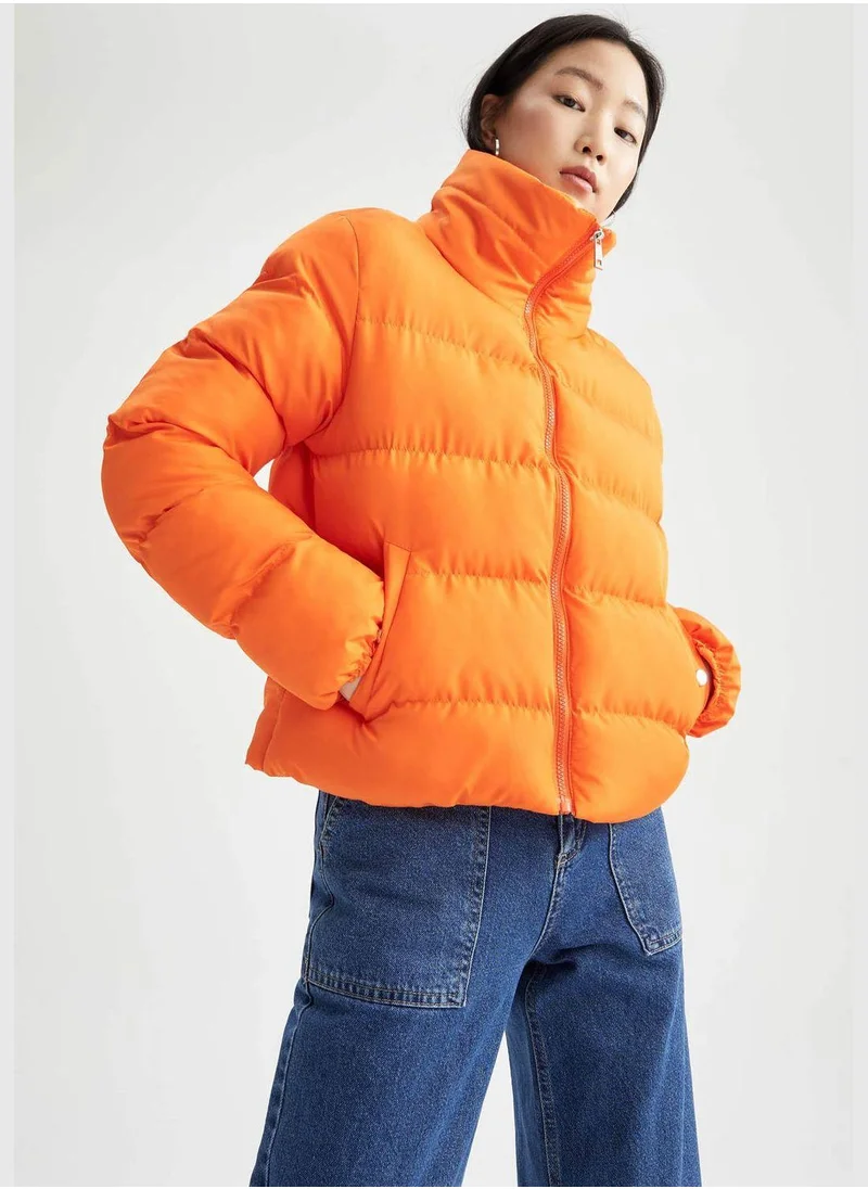 DeFacto Basic Zippered Puffer Jacket