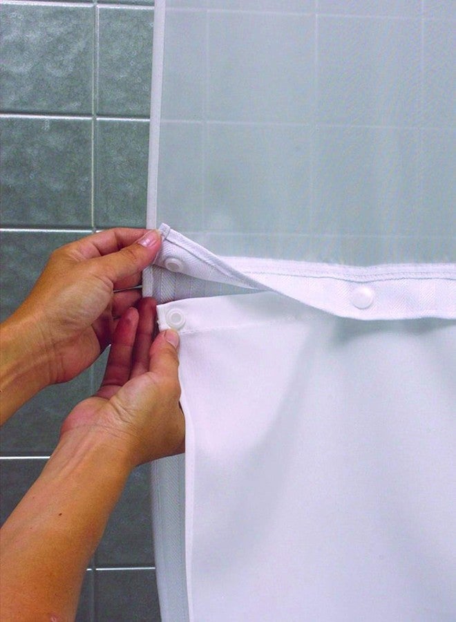 Hookless Arcs & Angles Shower Curtain,White,Escape Pattern,74" L (8541793084) - Image 5