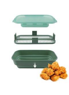 COOK WITH COLOR COOK WITH COLOR Collapsible Batter Bowl - Mess Free Breading Shaker Container - Great for Fried Fish, Fried Chicken, Onion Rings, Wings & More, Sage  - Image 1