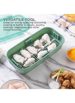 COOK WITH COLOR COOK WITH COLOR Collapsible Batter Bowl - Mess Free Breading Shaker Container - Great for Fried Fish, Fried Chicken, Onion Rings, Wings & More, Sage  - Image 5