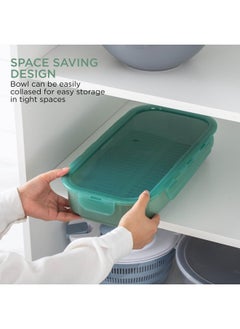COOK WITH COLOR COOK WITH COLOR Collapsible Batter Bowl - Mess Free Breading Shaker Container - Great for Fried Fish, Fried Chicken, Onion Rings, Wings & More, Sage  - Image 4
