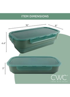 COOK WITH COLOR COOK WITH COLOR Collapsible Batter Bowl - Mess Free Breading Shaker Container - Great for Fried Fish, Fried Chicken, Onion Rings, Wings & More, Sage  - Image 3