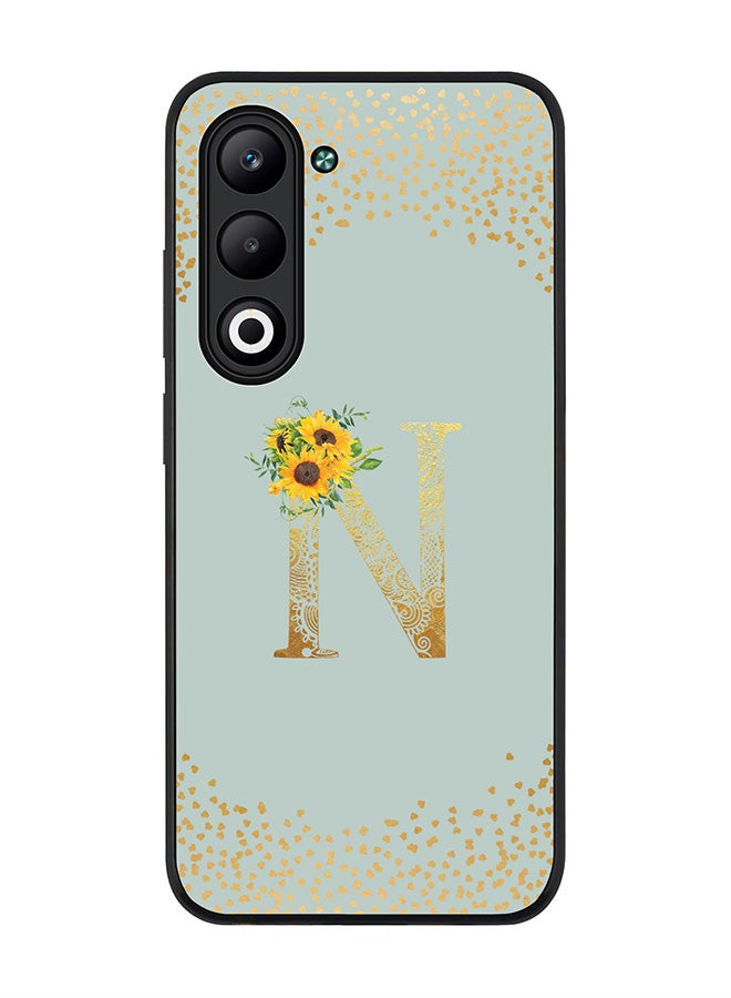 Stylizedd For Oppo A5 5G / A5 4G Case,Slim fit Camera Protection, Shockproof Thin Phone cover  - Custom Floral Monogram - N  (Light Grey )