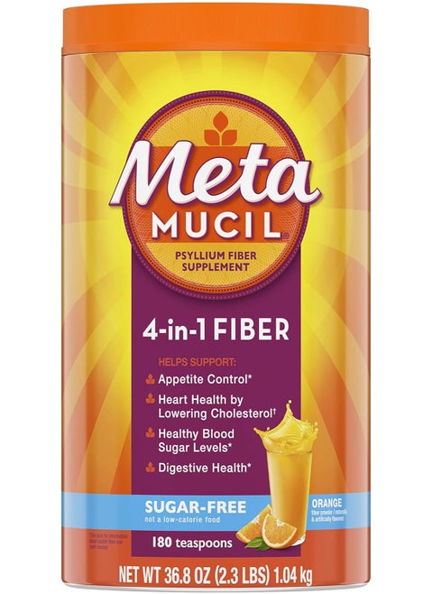 Psyllium Fiber Supplement, Sugar-Free, Orange, 36.8 oz (2.3 Lb)