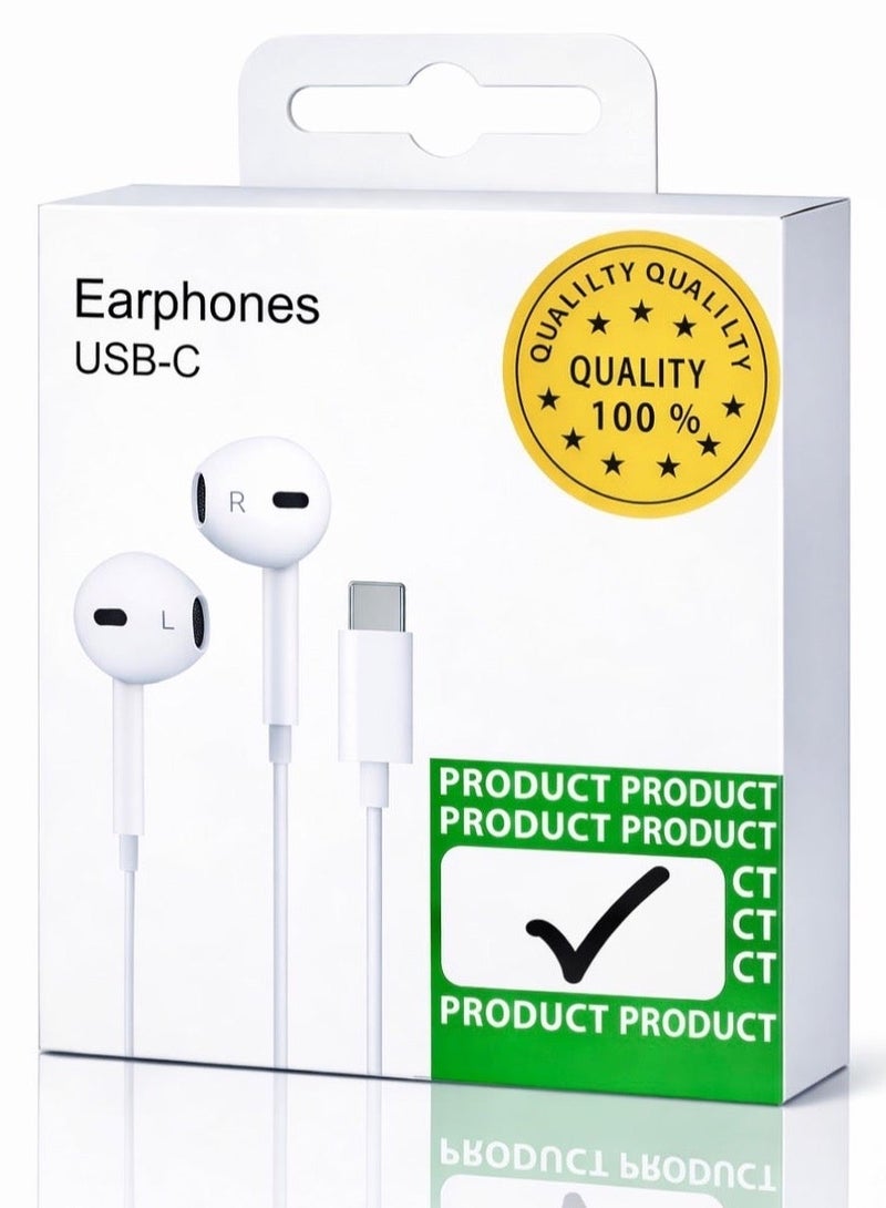 BARQ iPhone headphones – Wired iPhone headphones, wired earphones, wired earphones, Type-C headphones, and Type-C earphones with high quality, deep HD sound, clear microphone, and volume control. Comfortable and compatible with iPhone 15, 16, and 17. - Image 1