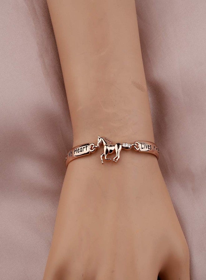 Zuo Bao Horse Memorial Jewelry Horse Lover Bracelet A Piece of My Heart Lives in Heaven Gift Loss of Horse Bracelet (A Piece of Horse -RG) - Image 4