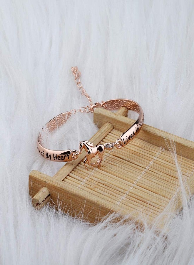 Zuo Bao Horse Memorial Jewelry Horse Lover Bracelet A Piece of My Heart Lives in Heaven Gift Loss of Horse Bracelet (A Piece of Horse -RG) - Image 2