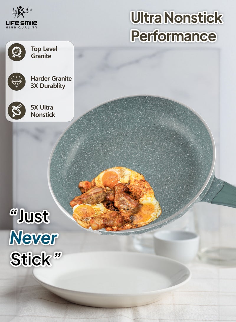 Life Smile طقم مقالي غير لاصقة مكون من 3 قطع مع قاع تحريضي - أواني طهي متينة - Image 5